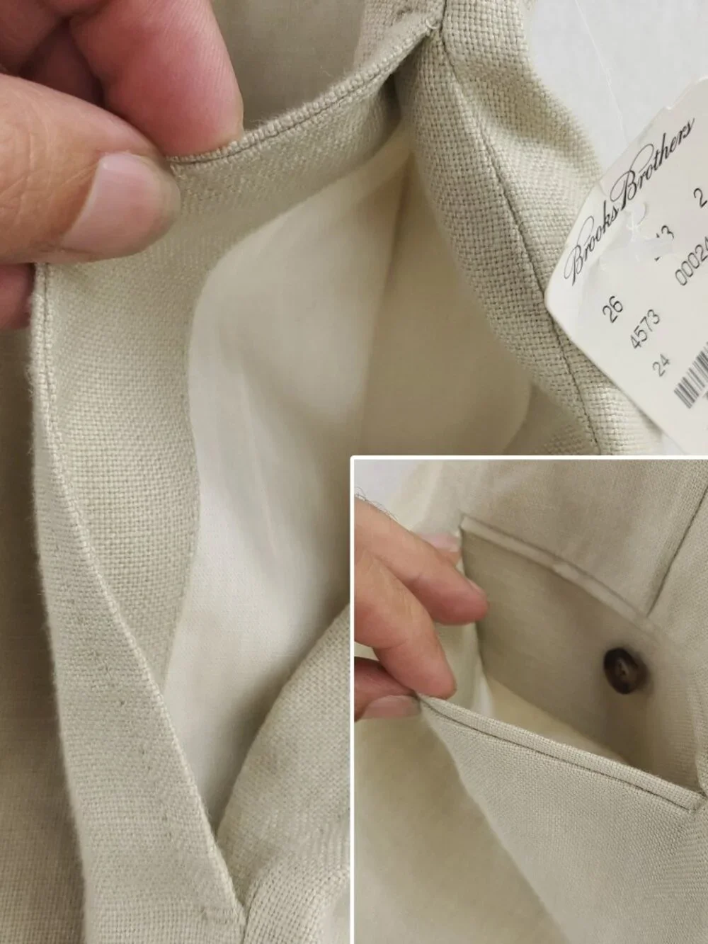 Brooks Brothers Madison Linen Pants Baird McNutt Irish Trousers Men's 33x30 NWT
